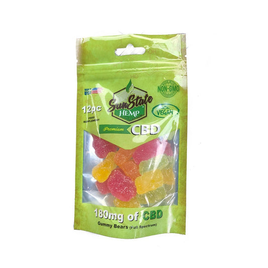 SunState Vegan CBD Gummy Bears 180mg (12 Pieces)