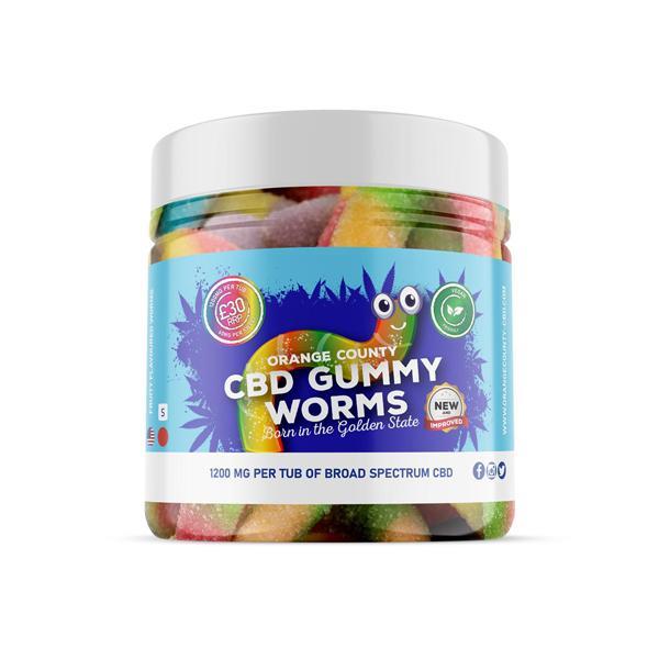Orange County 1200mg CBD Gummy Worms – Small Pack