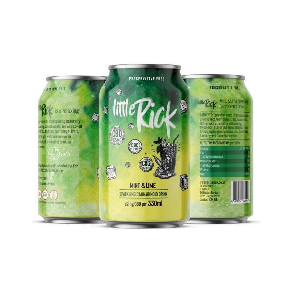 24 x Little Rick Drink 32mg CBD Sparkling Mint & Lime Drink 330ml